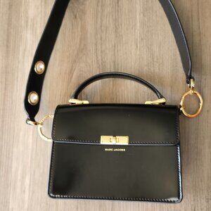 Marc Jacobs Calfskin The Downtown Shoulder Bag Black